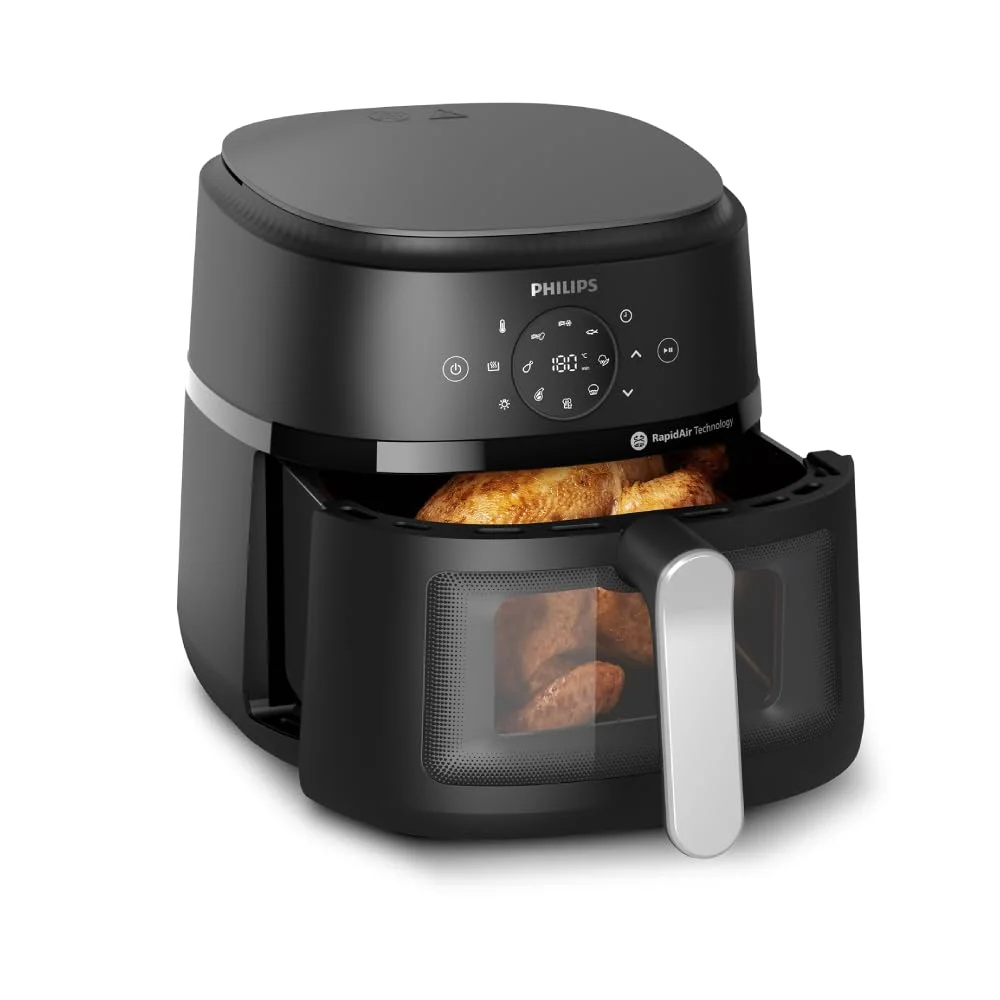 PHILIPS NA231/00 6.2L Air Fryer with Touch Panel & Rapid Air Technology (1700W, Black)