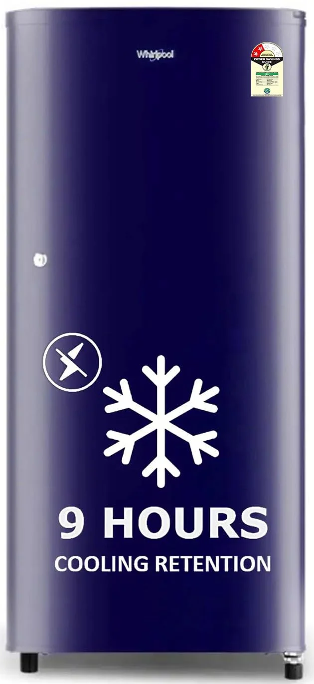 Whirlpool 184L 2-Star Direct-Cool Single Door Refrigerator – Sapphire Blue, Intellisense Inverter