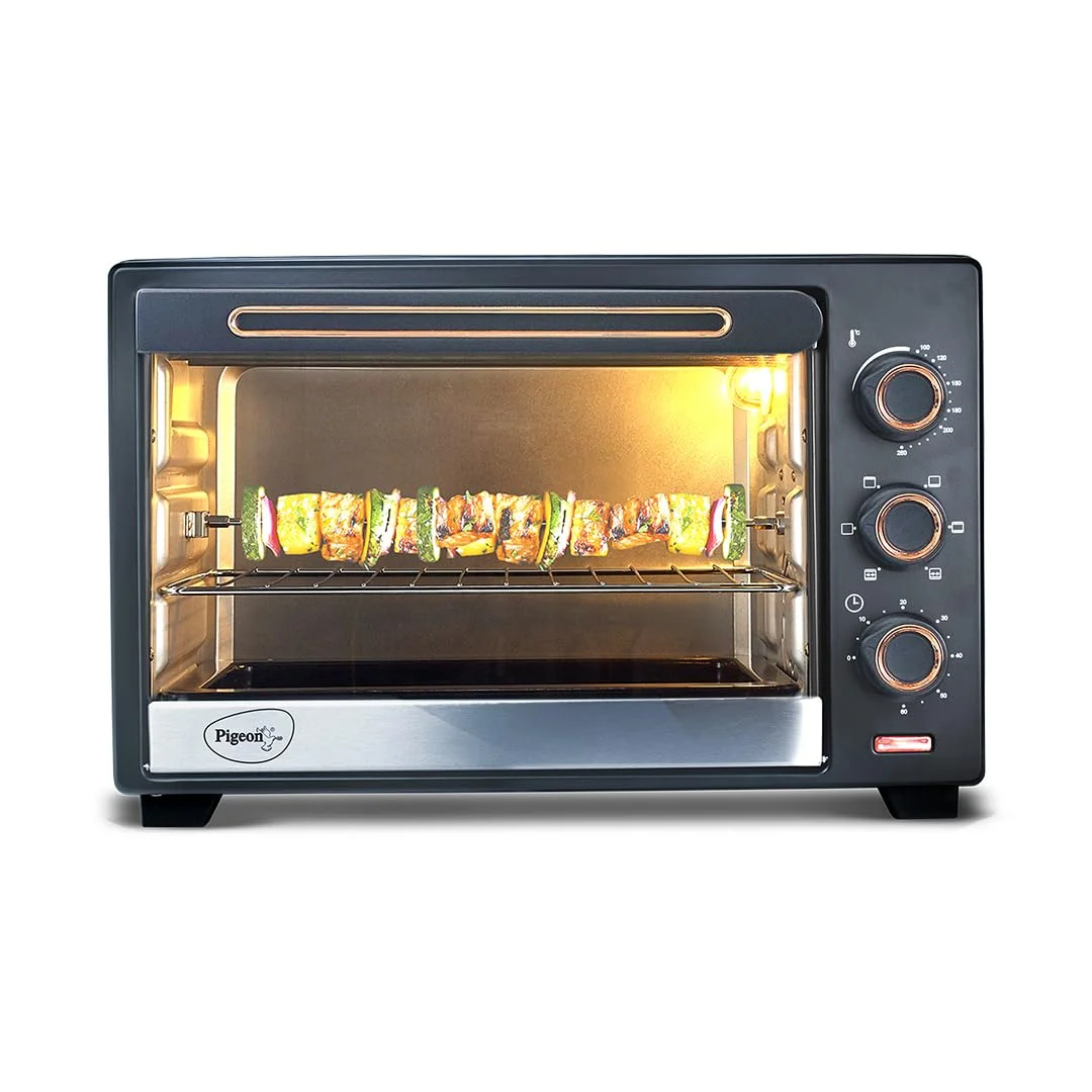 Pigeon 40L Oven Toaster Grill (OTG) – Rotisserie, Bake, Toast & Grill (Grey)